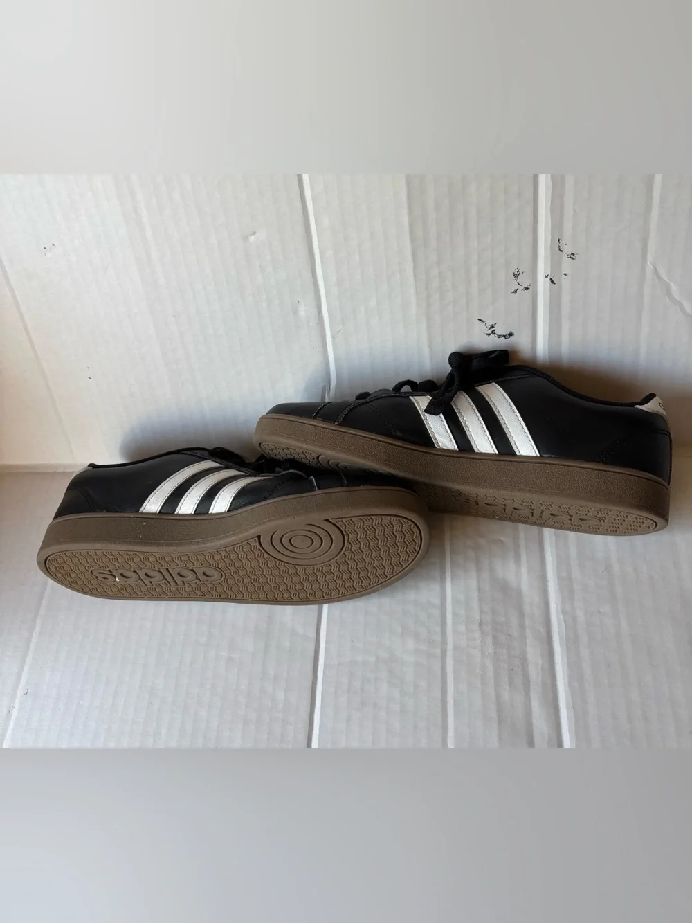 adidas Black Sneakers with White Three-Stripes
